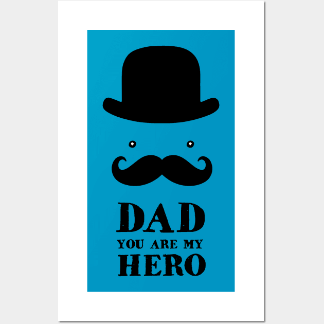 Dad Hero Hat Wall Art by Golden Eagle Design Studio